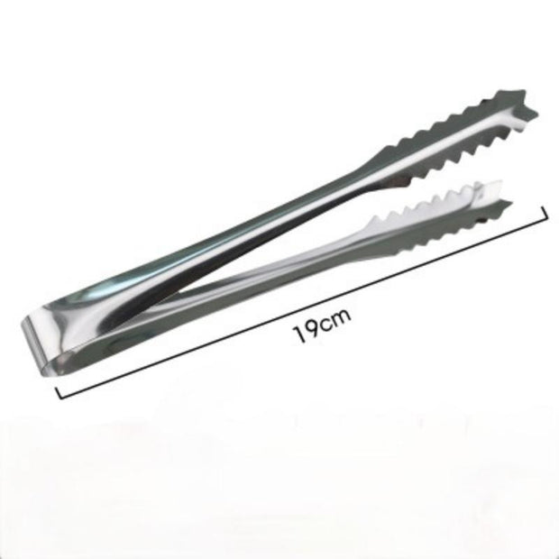 15cm/19cm Stainless Steel Kitchen Tool Stainless Steel Tongs For Barbecue Party Bar BBQ Clip Bread Food Ice Clamp Ice Tong