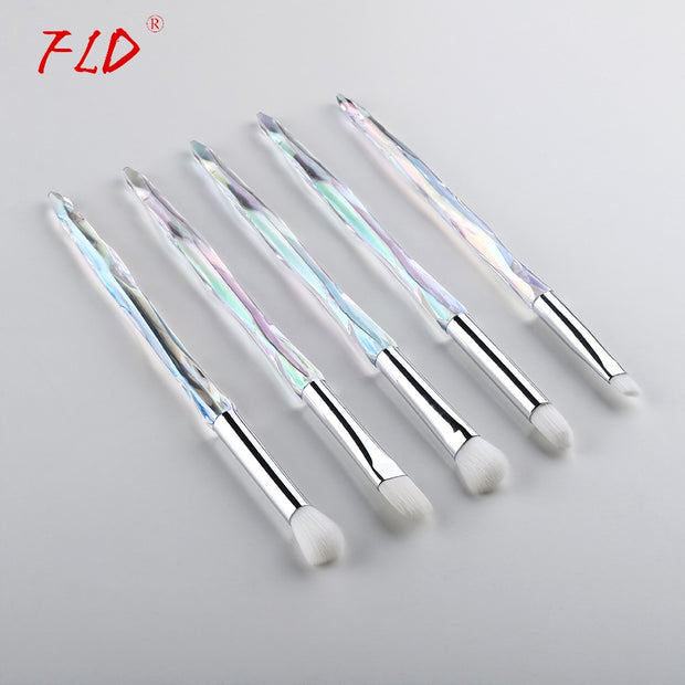 FLD 5Pcs Eye Brush Mini Diamond Makeup Brush Set Eye Shadow Lip Eyebrow Brushes High Quality Professional Lip Eyeliner Tools