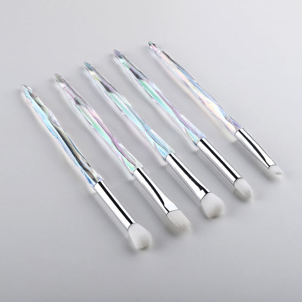 FLD 5Pcs Eye Brush Mini Diamond Makeup Brush Set Eye Shadow Lip Eyebrow Brushes High Quality Professional Lip Eyeliner Tools