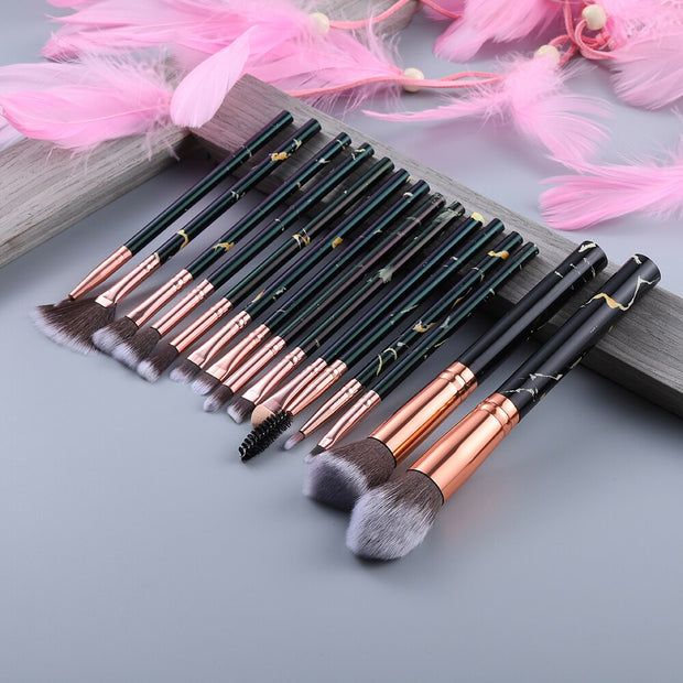 FLD Professional Makeup Brush Set Tools Powder Foundation Eyeshadow Lip Eyeliner Blush Marble Face Makeup Brushes