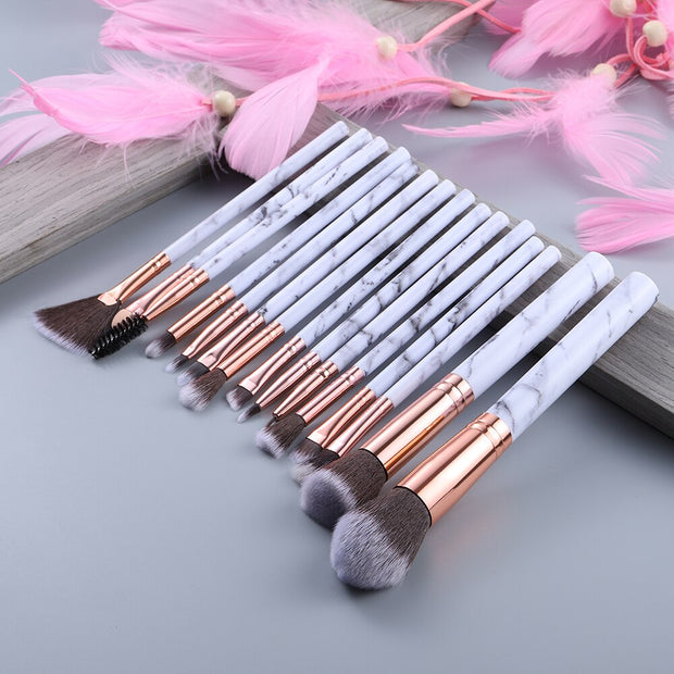 FLD Professional Makeup Brush Set Tools Powder Foundation Eyeshadow Lip Eyeliner Blush Marble Face Makeup Brushes