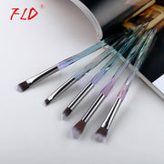 FLD 5Pcs Eye Brush Mini Diamond Makeup Brush Set Eye Shadow Lip Eyebrow Brushes High Quality Professional Lip Eyeliner Tools