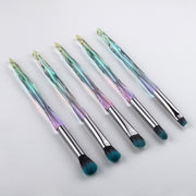 FLD 5Pcs Eye Brush Mini Diamond Makeup Brush Set Eye Shadow Lip Eyebrow Brushes High Quality Professional Lip Eyeliner Tools