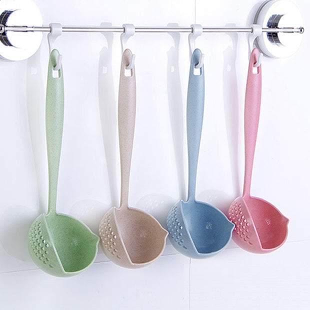 Soup Spoon Ladle Silicone Pot Spoons With Long Handle Spoon Cooking Colander Utensils Scoop Tableware Spoon Kitchen Accessories