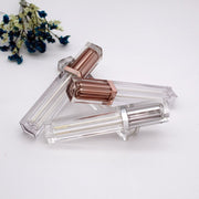 40pcs 7ML Top Grade Rose Gold Empty Lip Gloss Tube, Square Silver Lip Gloss Refillable Bottles,Plastic Liquid Lipstick Container