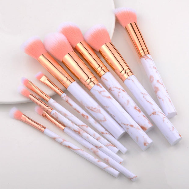 FLD Professional Makeup Brush Set Tools Powder Foundation Eyeshadow Lip Eyeliner Blush Marble Face Makeup Brushes