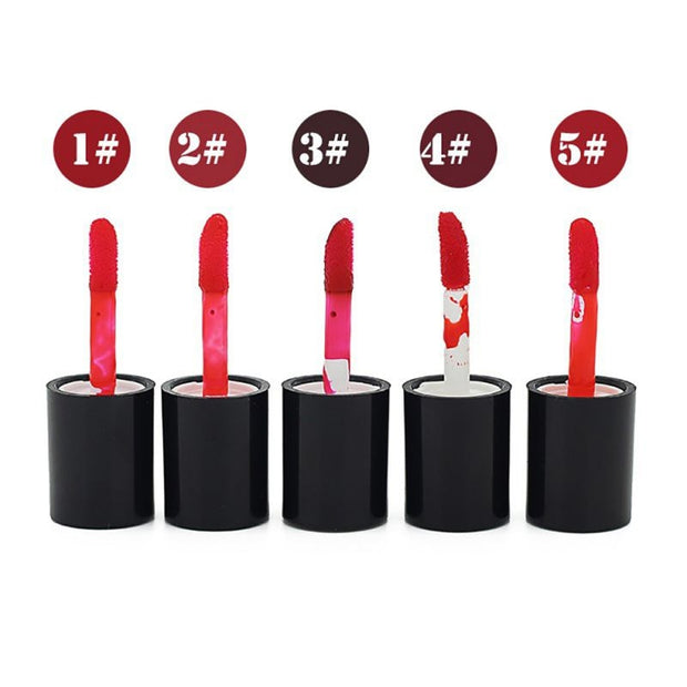 5 Colors Waterproof Long Lasting Lip Gloss Tube Red Pink Lip Tint Stain Makeup Liquid Lipstick Lipgloss Easy To Wear