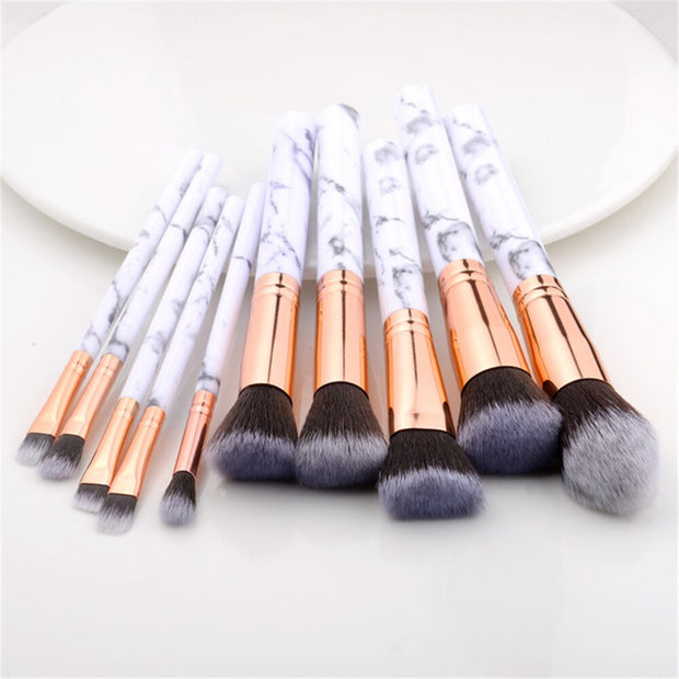 FLD Professional Makeup Brush Set Tools Powder Foundation Eyeshadow Lip Eyeliner Blush Marble Face Makeup Brushes