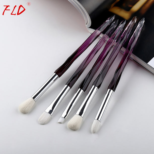 FLD 5Pcs Eye Brush Mini Diamond Makeup Brush Set Eye Shadow Lip Eyebrow Brushes High Quality Professional Lip Eyeliner Tools