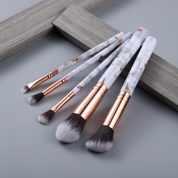 FLD Professional Makeup Brush Set Tools Powder Foundation Eyeshadow Lip Eyeliner Blush Marble Face Makeup Brushes