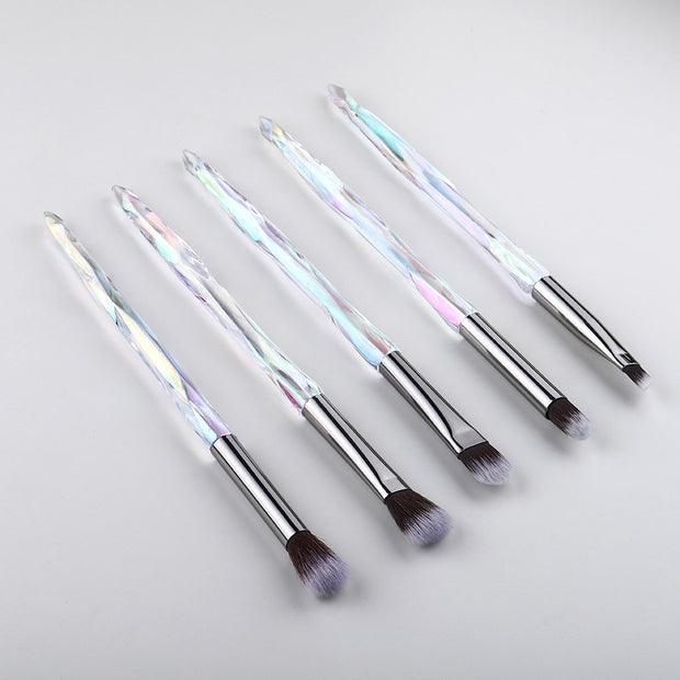 FLD 5Pcs Eye Brush Mini Diamond Makeup Brush Set Eye Shadow Lip Eyebrow Brushes High Quality Professional Lip Eyeliner Tools