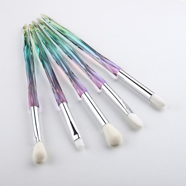 FLD 5Pcs Eye Brush Mini Diamond Makeup Brush Set Eye Shadow Lip Eyebrow Brushes High Quality Professional Lip Eyeliner Tools