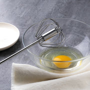 Batidor de huevos semiautomático a presión Manual, herramientas de accesorios de cocina de acero inoxidable, utensilios de crema de giro automático, batidor Manual