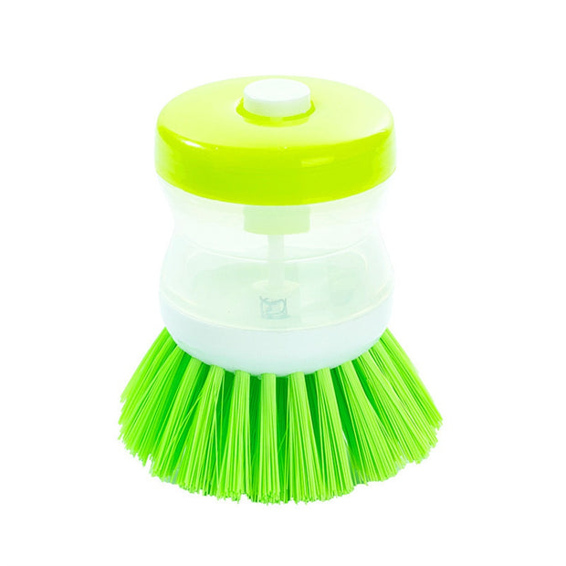 Kitchen Wash Pot Dish Brush Washing Utensils with Washing Up Liquid Soap Dispenser Household Cleaning Accessories