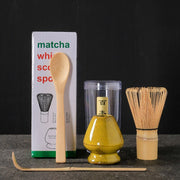 4 in 1 Matcha Set Bamboo Whisk Teaspoon Ceramic Bowl Tranditional Tea Sets Home Tea-making Tools Accessories Birthday Gifts