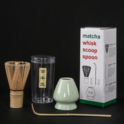 4 in 1 Matcha Set Bamboo Whisk Teaspoon Ceramic Bowl Tranditional Tea Sets Home Tea-making Tools Accessories Birthday Gifts