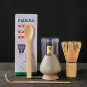 4 in 1 Matcha Set Bamboo Whisk Teaspoon Ceramic Bowl Tranditional Tea Sets Home Tea-making Tools Accessories Birthday Gifts