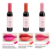 Wine Lips Tint 6-Colors Wine-Bottle Design Lip Gloss Waterproof Lip Stain Matte Liquid Lip Glaze Long Wear Lips Makeup Supply