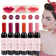 Wine Lips Tint 6-Colors Wine-Bottle Design Lip Gloss Waterproof Lip Stain Matte Liquid Lip Glaze Long Wear Lips Makeup Supply