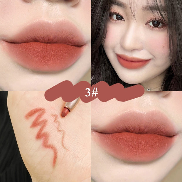 12 Colors Nude Matte Lipstick Pen Lip Liner Pencil Waterproof Long Lasting Lipgloss Plum Pink Plump Lip Stain Korean Makeup YZL9