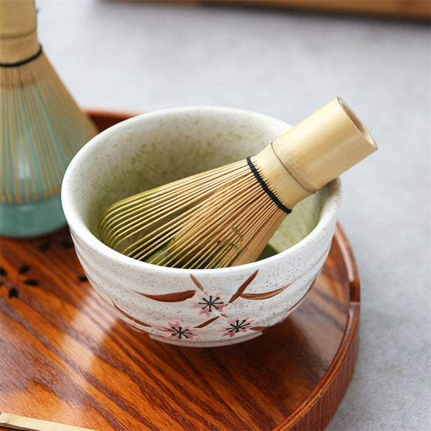 Japanese matcha tea set matcha bowl bamboo whisk holder tray matcha set