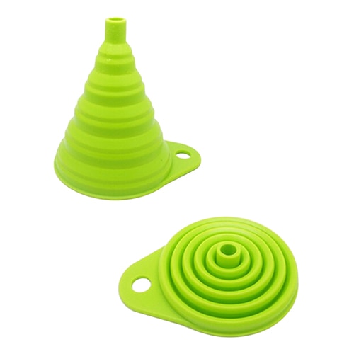 New Arrival Mini Silicone Gel Foldable Collapsible Style Funnel Hopper Practical Kitchen Tool