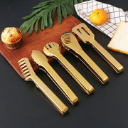 18-Styles Gold BBQ Food Tongs Steak Clip Stainless Steel Hollow Cake Bread Grill Clamp Cooking Utensils Kitchen Accessories