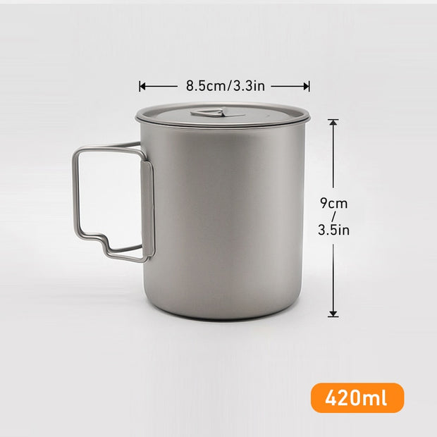 Camping Mug Titanium Cup Tourist Tableware Picnic Utensils Outdoor Kitchen Equipment With Tableware Travel Cooking Set Cookware