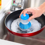 Kitchen Wash Pot Dish Brush Washing Utensils with Washing Up Liquid Soap Dispenser Household Cleaning Accessories