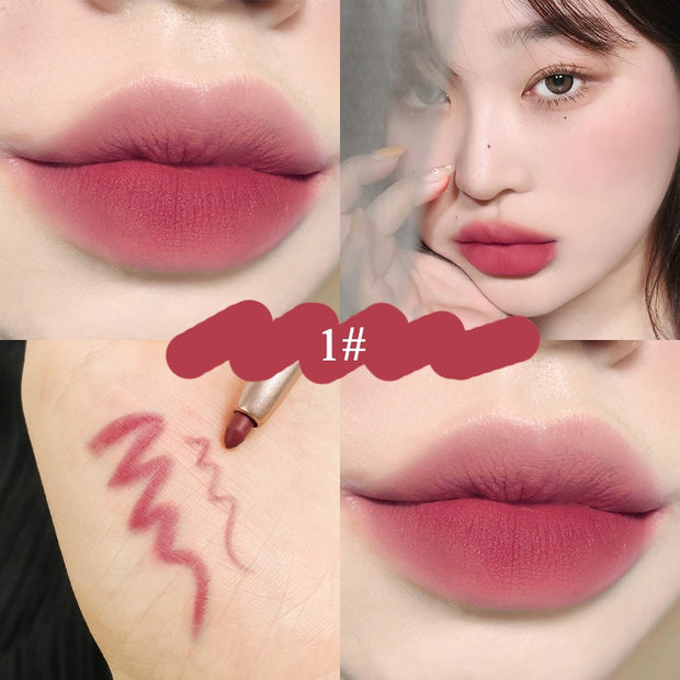 12 Colors Nude Matte Lipstick Pen Lip Liner Pencil Waterproof Long Lasting Lipgloss Plum Pink Plump Lip Stain Korean Makeup YZL9