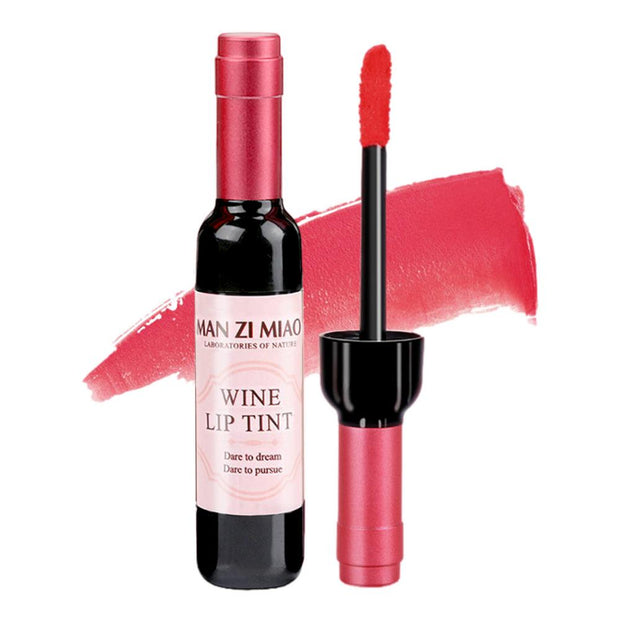 Wine Lips Tint 6-Colors Wine-Bottle Design Lip Gloss Waterproof Lip Stain Matte Liquid Lip Glaze Long Wear Lips Makeup Supply