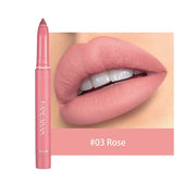 12 Colors Nude Matte Lipstick Pen Lip Liner Pencil Waterproof Long Lasting Lipgloss Plum Pink Plump Lip Stain Korean Makeup YZL9