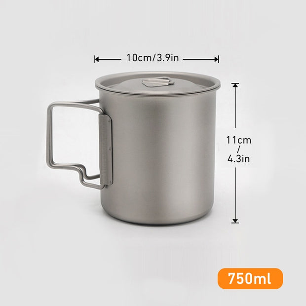 Camping Mug Titanium Cup Tourist Tableware Picnic Utensils Outdoor Kitchen Equipment With Tableware Travel Cooking Set Cookware