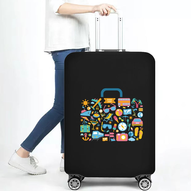 World Map Travel Luggage Protective Cover Traveling Essentials Accessories Suitcase Covers for 18-32 Inch Elastic Trolley Case