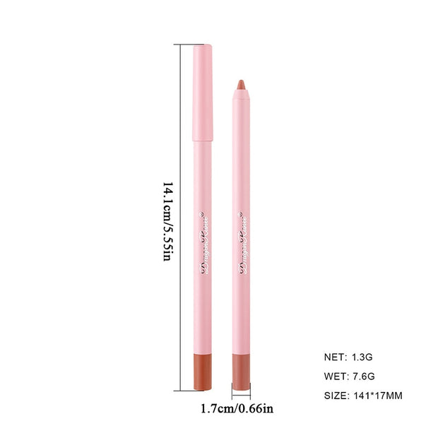 12 Colors Nude Matte Lipstick Pen Lip Liner Pencil Waterproof Long Lasting Lipgloss Plum Pink Plump Lip Stain Korean Makeup YZL9