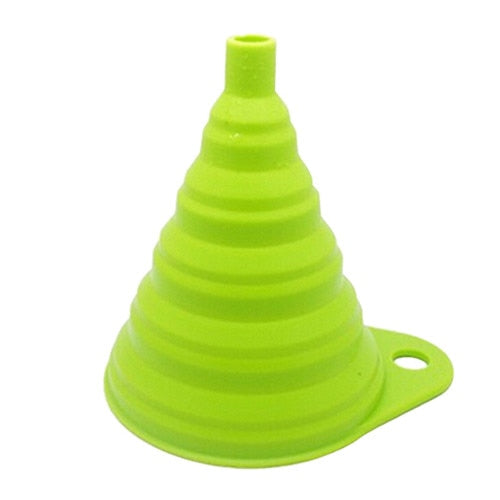 New Arrival Mini Silicone Gel Foldable Collapsible Style Funnel Hopper Practical Kitchen Tool