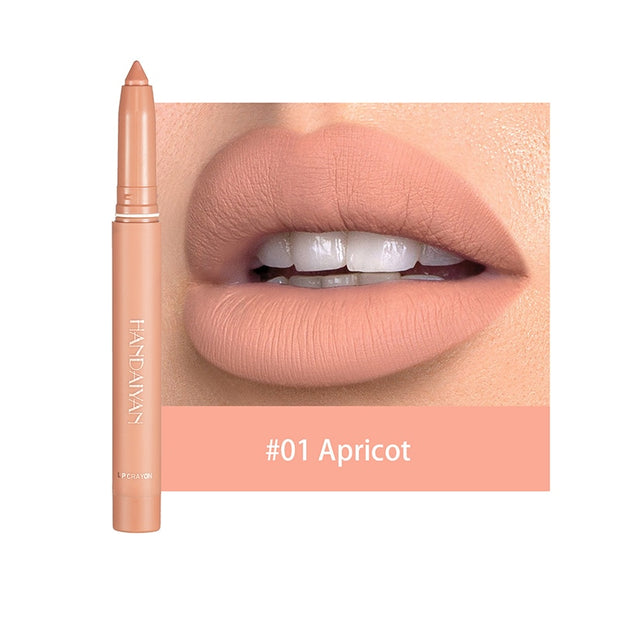 12 Colors Nude Matte Lipstick Pen Lip Liner Pencil Waterproof Long Lasting Lipgloss Plum Pink Plump Lip Stain Korean Makeup YZL9