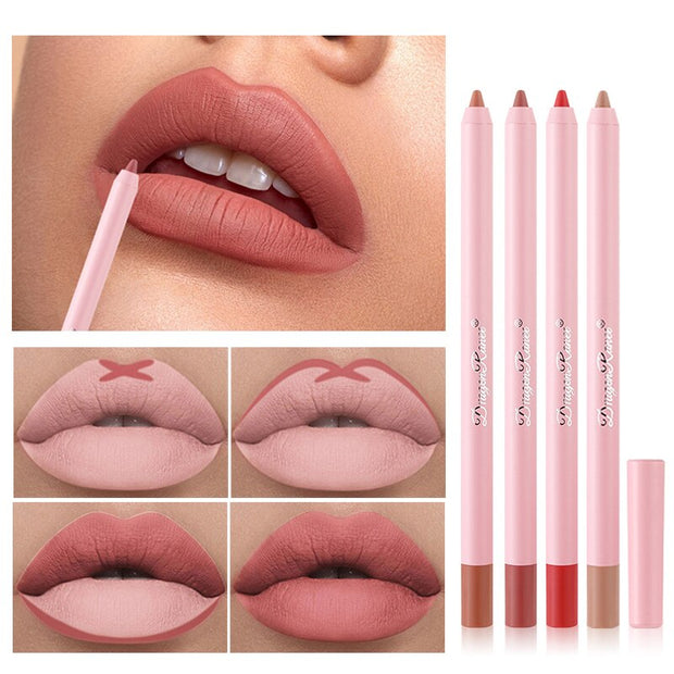 12 Colors Nude Matte Lipstick Pen Lip Liner Pencil Waterproof Long Lasting Lipgloss Plum Pink Plump Lip Stain Korean Makeup YZL9