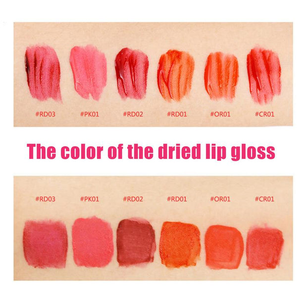 Wine Lips Tint 6-Colors Wine-Bottle Design Lip Gloss Waterproof Lip Stain Matte Liquid Lip Glaze Long Wear Lips Makeup Supply