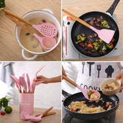 1PC Silicone Wood Soup Spoon Spatula Brush Scraper Grey Oil Brush Kitchen Cooking Tools Kitchenware Utensils Cookware