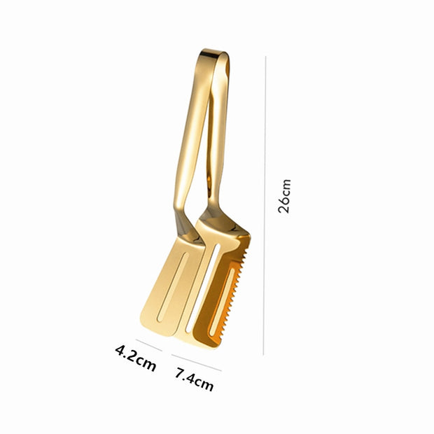 18-Styles Gold BBQ Food Tongs Steak Clip Stainless Steel Hollow Cake Bread Grill Clamp Cooking Utensils Kitchen Accessories