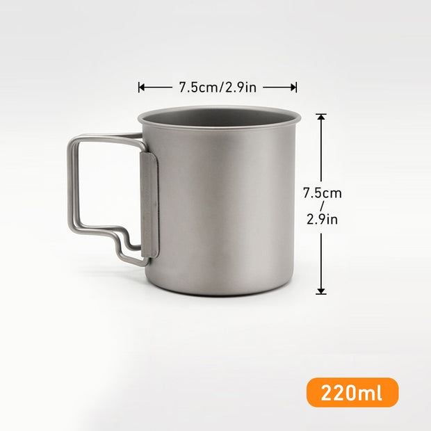 Camping Mug Titanium Cup Tourist Tableware Picnic Utensils Outdoor Kitchen Equipment With Tableware Travel Cooking Set Cookware