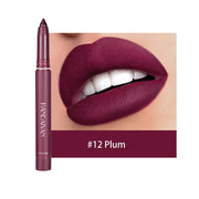 12 Colors Nude Matte Lipstick Pen Lip Liner Pencil Waterproof Long Lasting Lipgloss Plum Pink Plump Lip Stain Korean Makeup YZL9