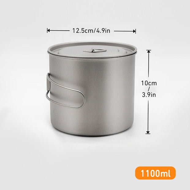 Camping Mug Titanium Cup Tourist Tableware Picnic Utensils Outdoor Kitchen Equipment With Tableware Travel Cooking Set Cookware