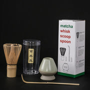 4 in 1 Matcha Set Bamboo Whisk Teaspoon Ceramic Bowl Tranditional Tea Sets Home Tea-making Tools Accessories Birthday Gifts