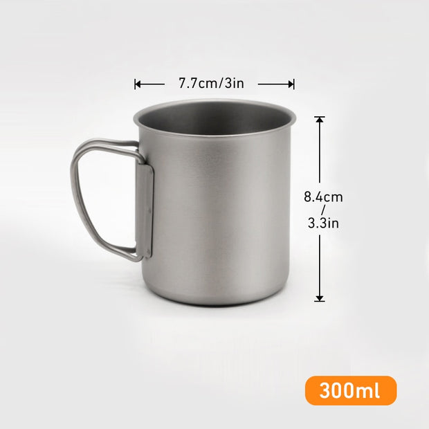 Camping Mug Titanium Cup Tourist Tableware Picnic Utensils Outdoor Kitchen Equipment With Tableware Travel Cooking Set Cookware