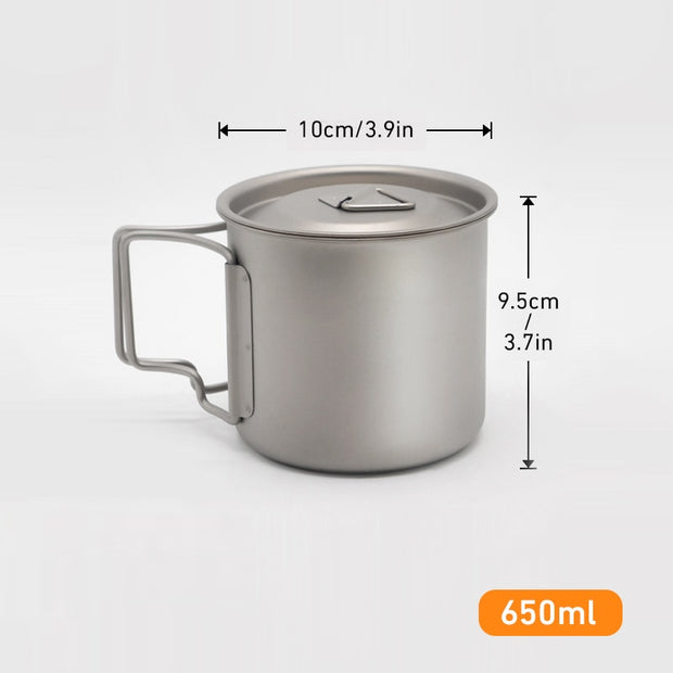 Camping Mug Titanium Cup Tourist Tableware Picnic Utensils Outdoor Kitchen Equipment With Tableware Travel Cooking Set Cookware