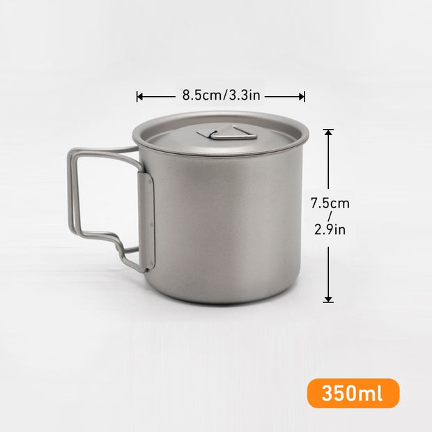 Camping Mug Titanium Cup Tourist Tableware Picnic Utensils Outdoor Kitchen Equipment With Tableware Travel Cooking Set Cookware