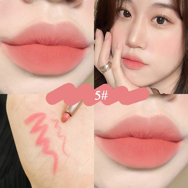 12 Colors Nude Matte Lipstick Pen Lip Liner Pencil Waterproof Long Lasting Lipgloss Plum Pink Plump Lip Stain Korean Makeup YZL9