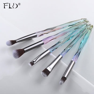 FLD 5Pcs Eye Brush Mini Diamond Makeup Brush Set Eye Shadow Lip Eyebrow Brushes High Quality Professional Lip Eyeliner Tools